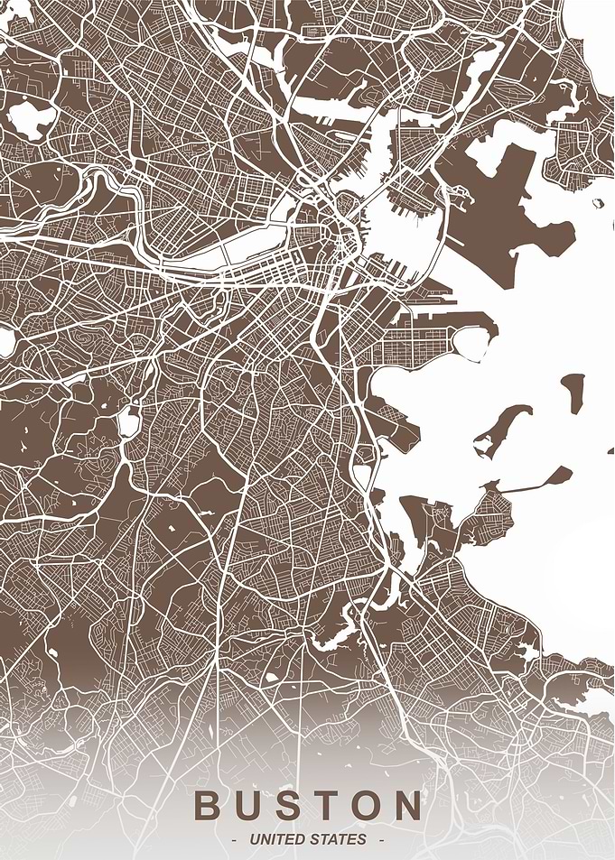 Boston City Map Bean