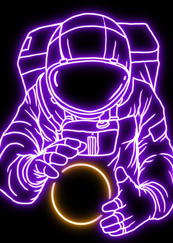 Astronaut neon art