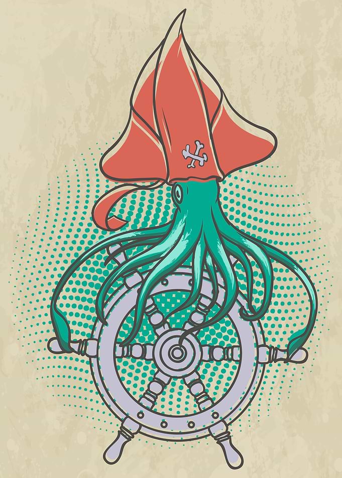 Colorful Pirate Octopus