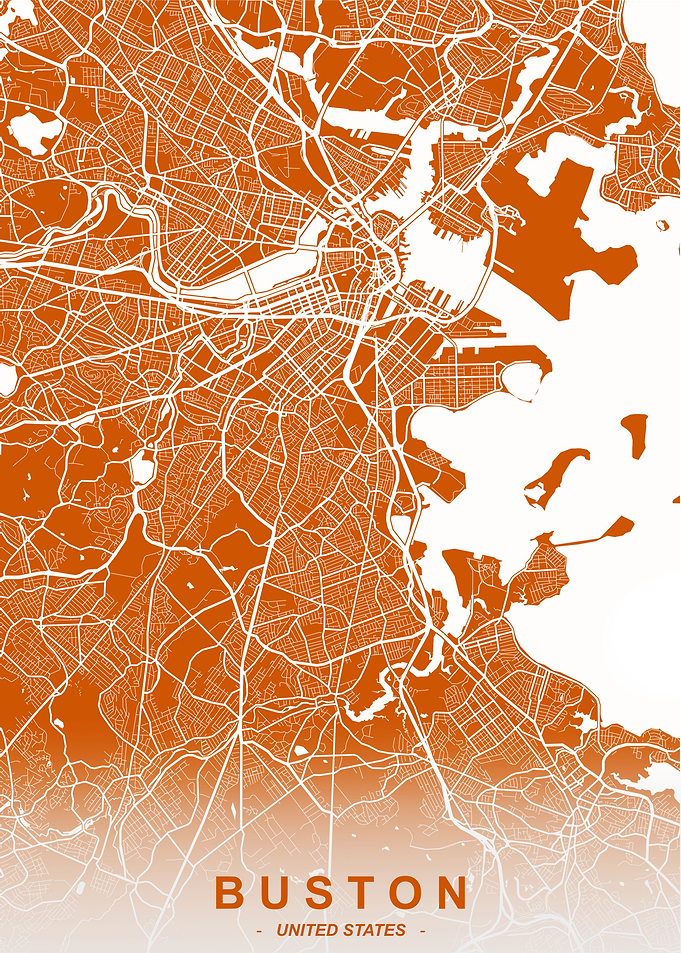 Boston City Map Copper