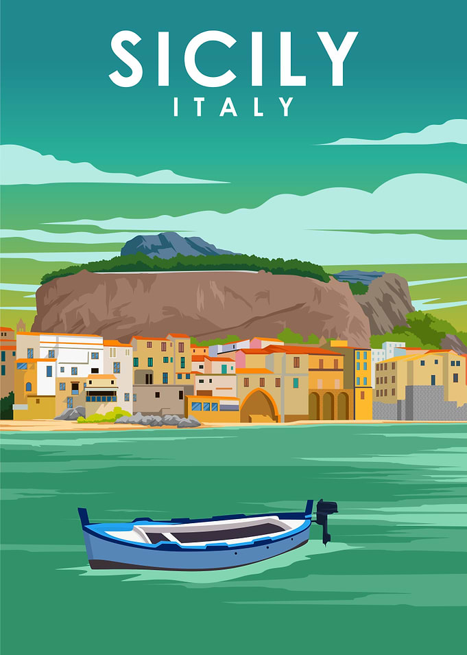 Sicily Italy Travel Poster