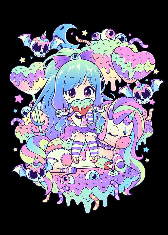 Creepy Girl on Unicorn
