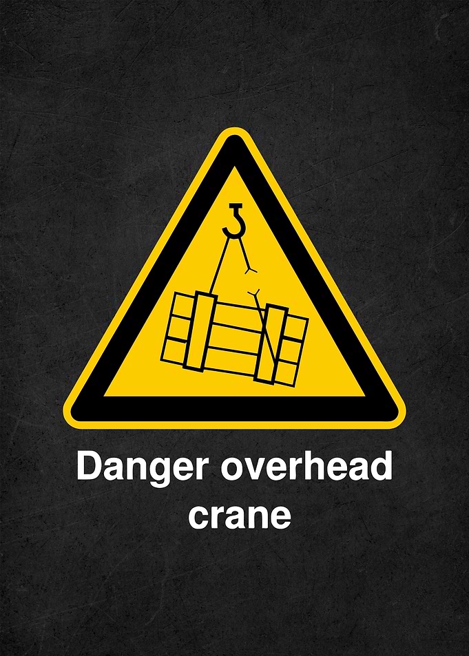danger crane sign
