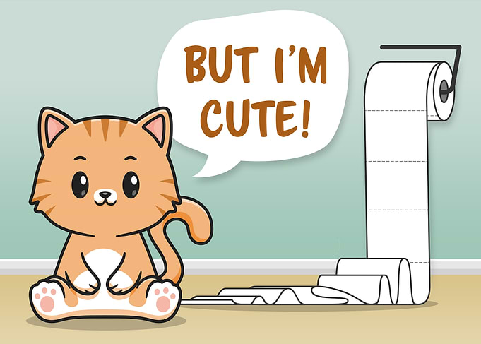 Funny Bathroom Messy Cat 2