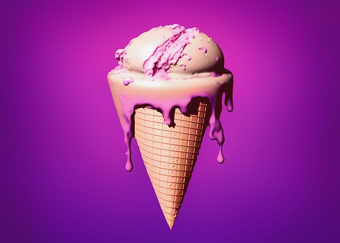 Ice cream melting vaporwav