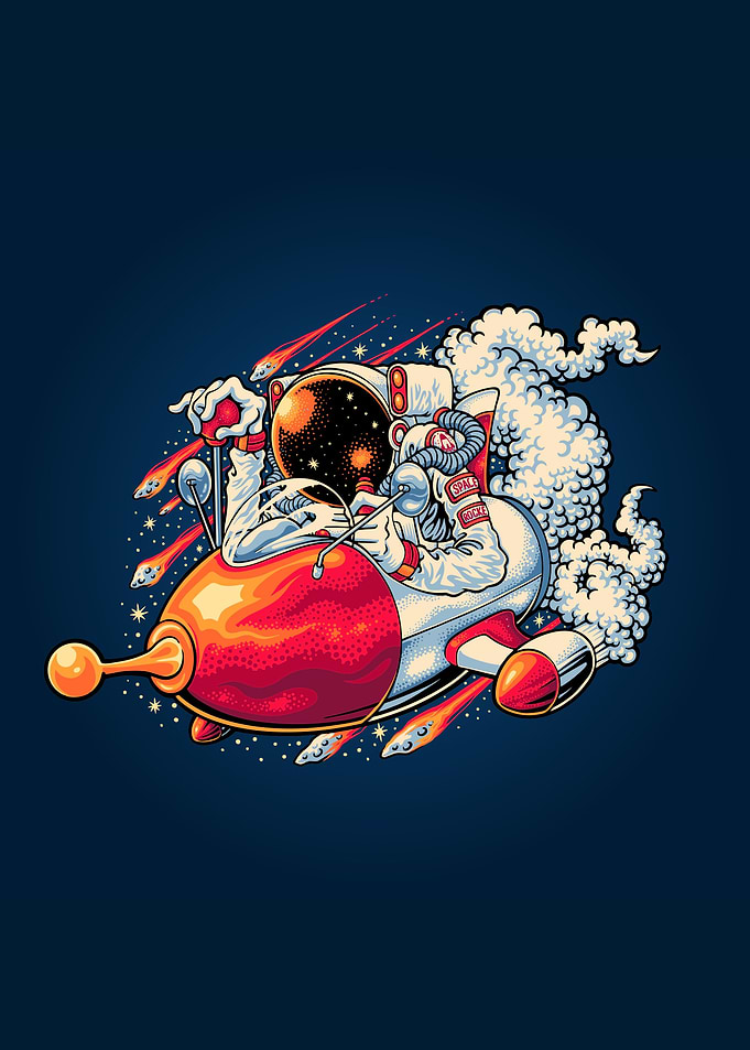 Rocket space cartoon