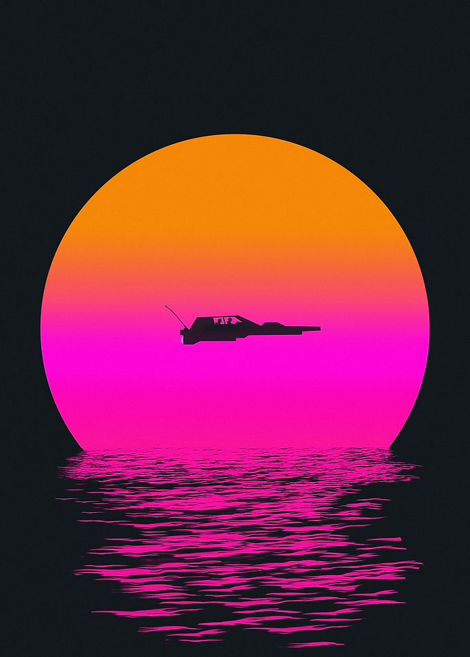 Flying Car at Sunrise