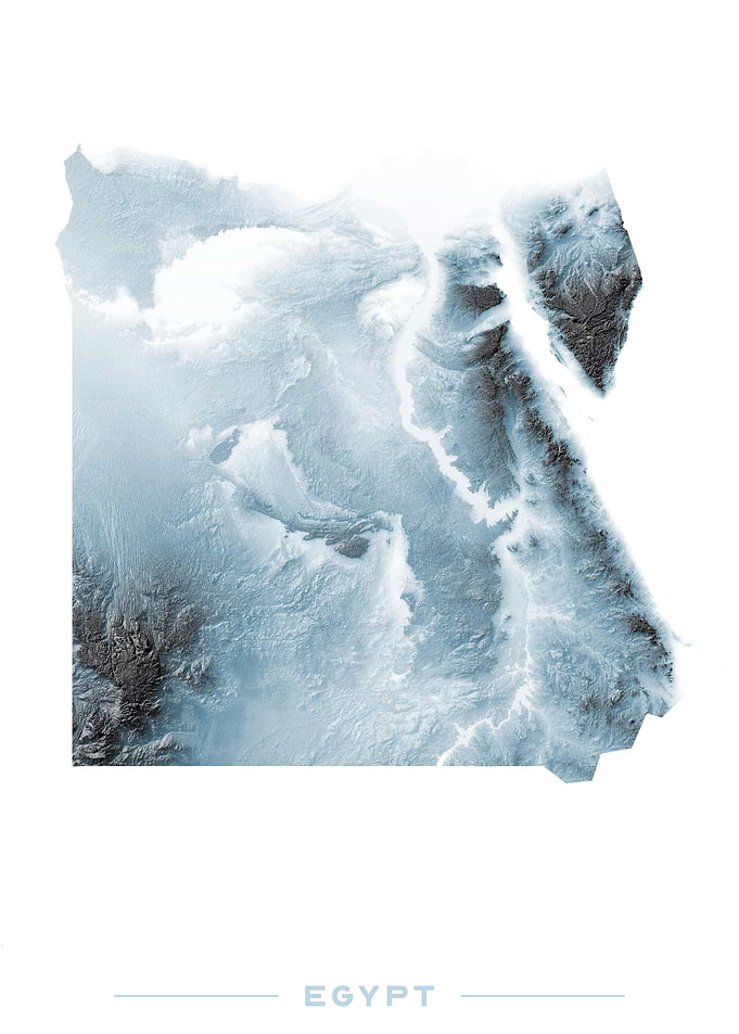 Egypt relief bleu 3D