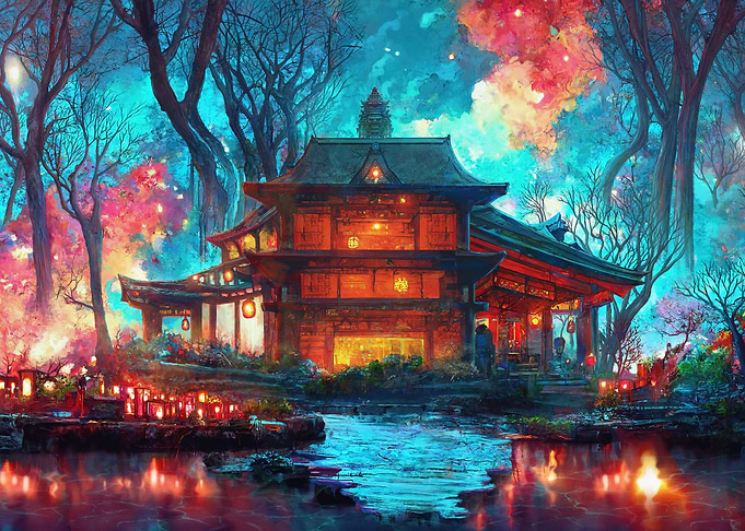A Shrine In A Forest