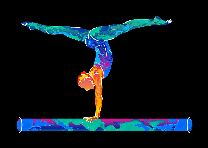 Abstract female athlete
