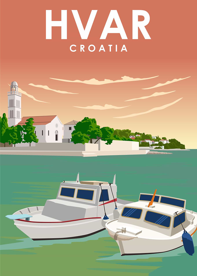 Hvar Croatia Travel Poster