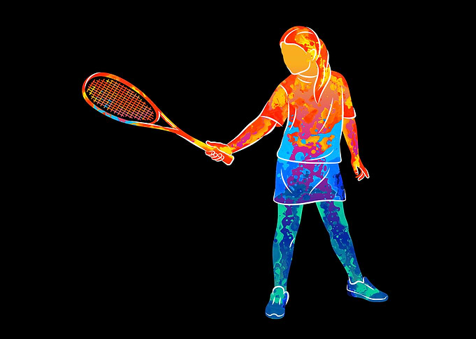 Abstract tennis player