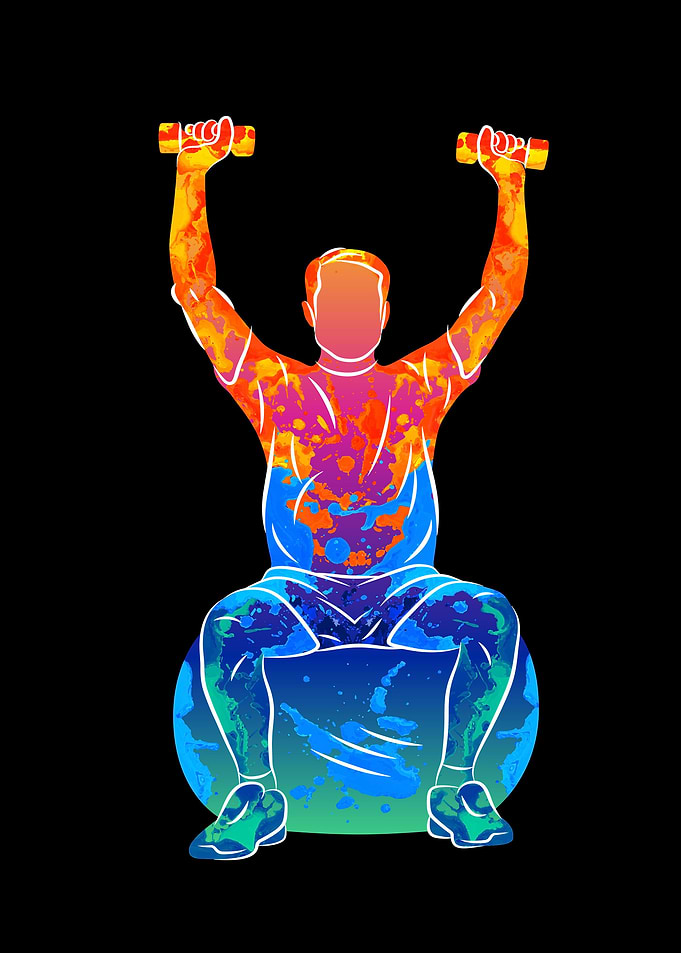 Abstract man trains
