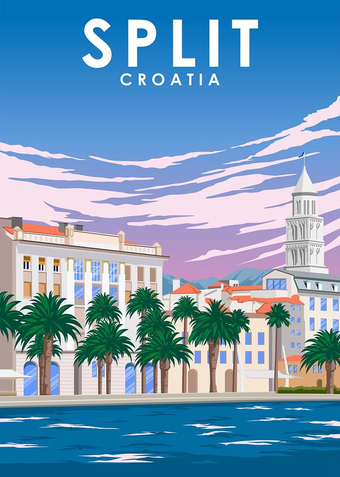 Split Croatia City Poster
