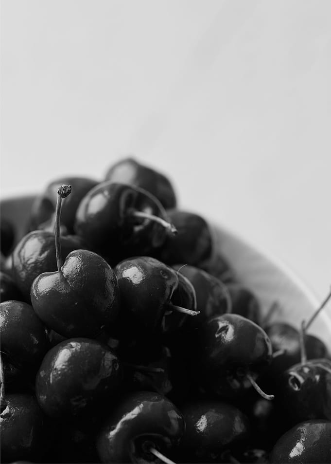 cherries bowl gray