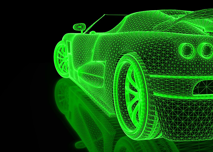 green Car Three Dimension