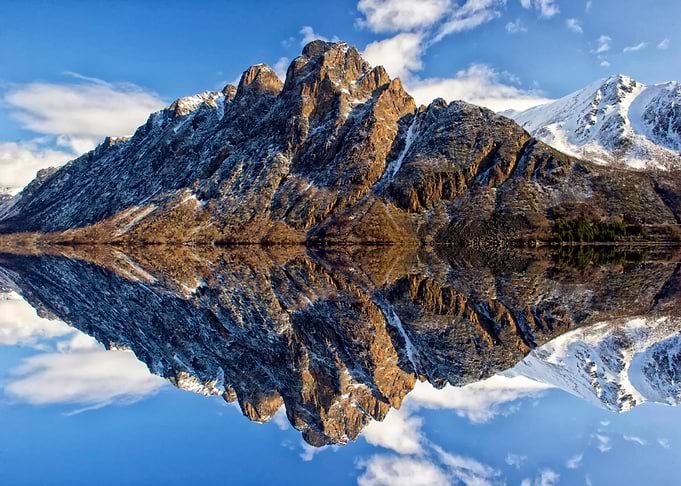 Snowy Mountains at Lake