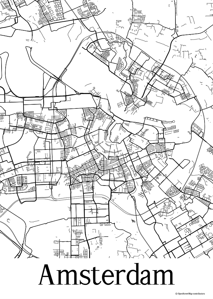 Amsterdam White Map