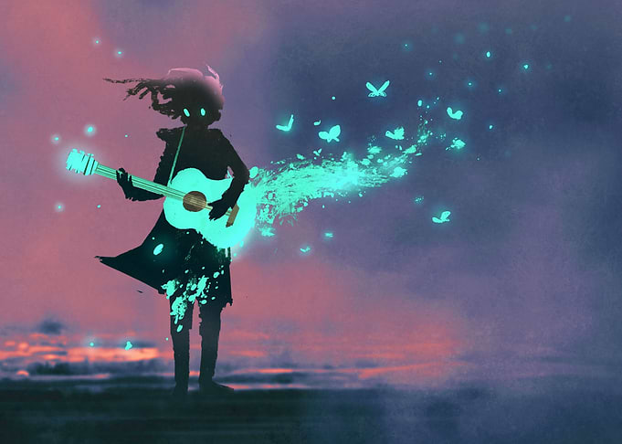 Girl playing guitar