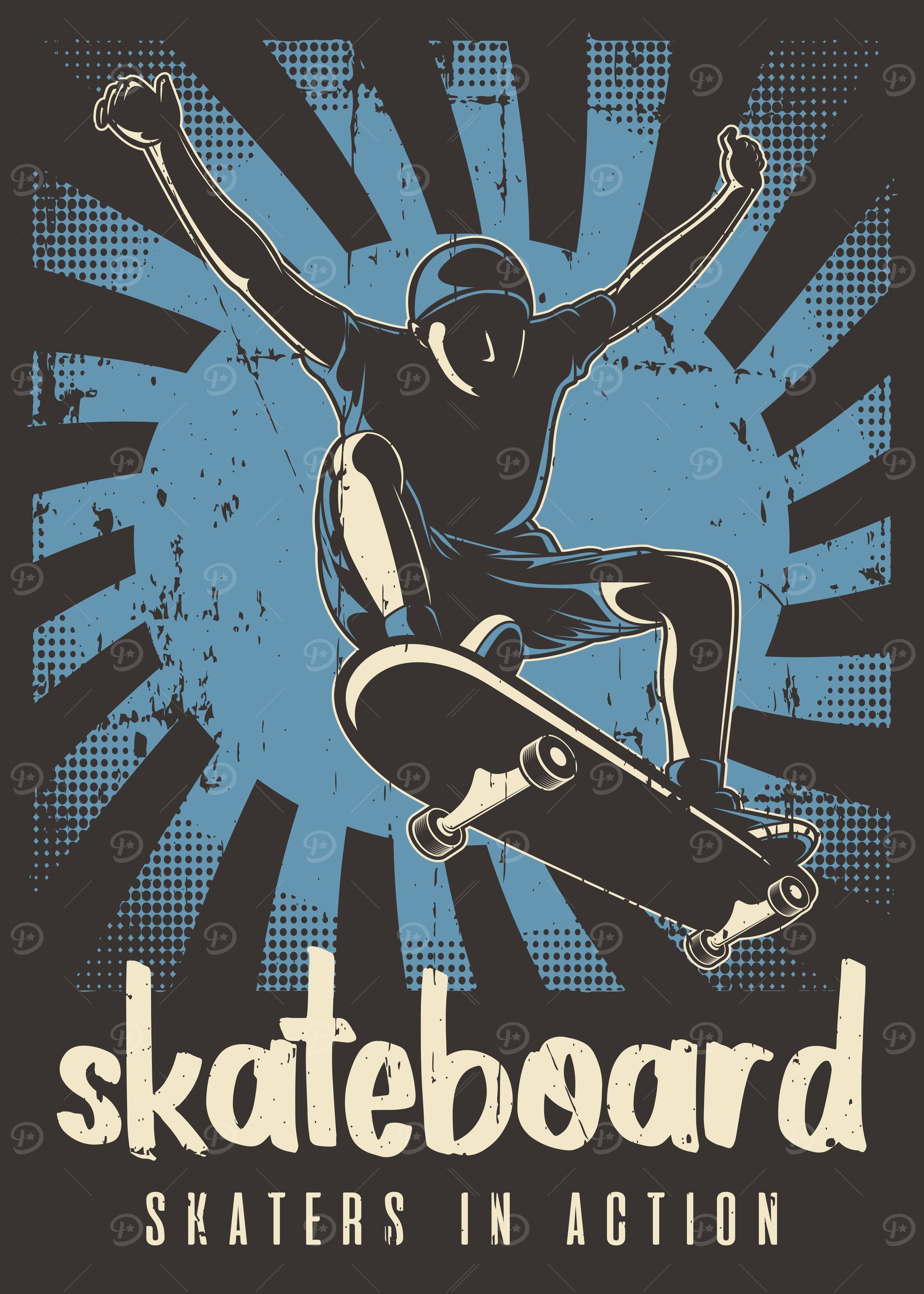 Skater In Action Vintage