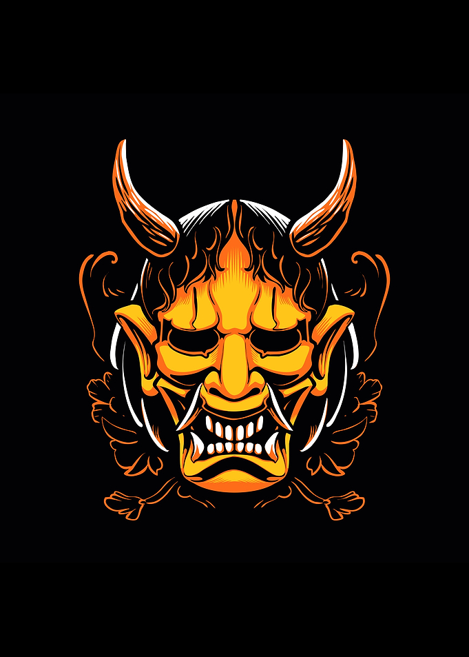 The devil japanese skull