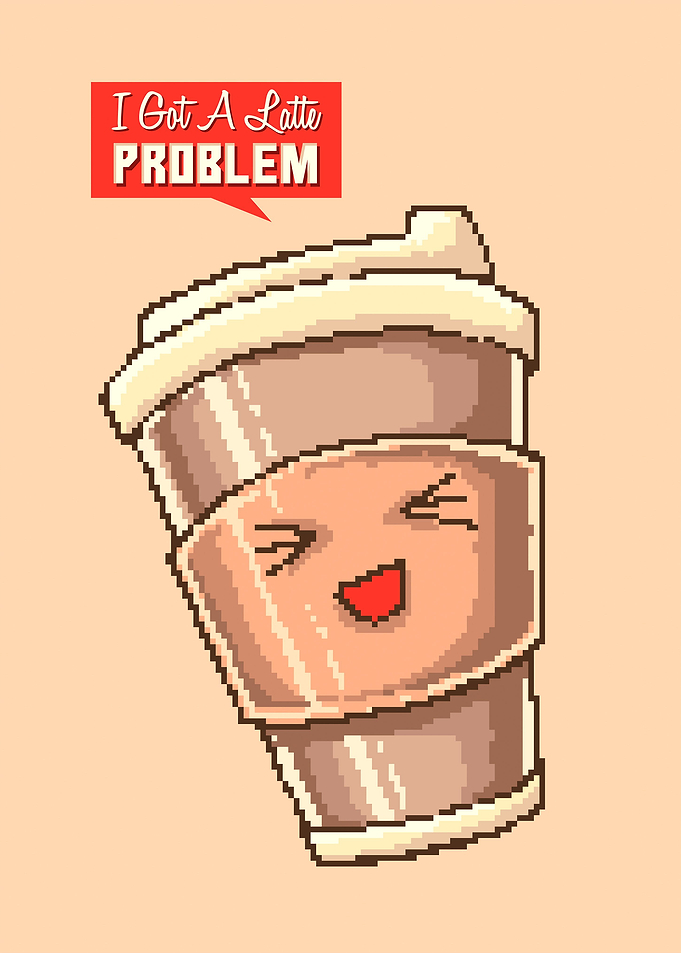 cute cup of latte