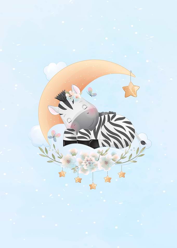 Cute zebra sleeping