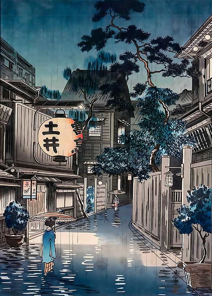 Ukiyo e Evening Ushigome