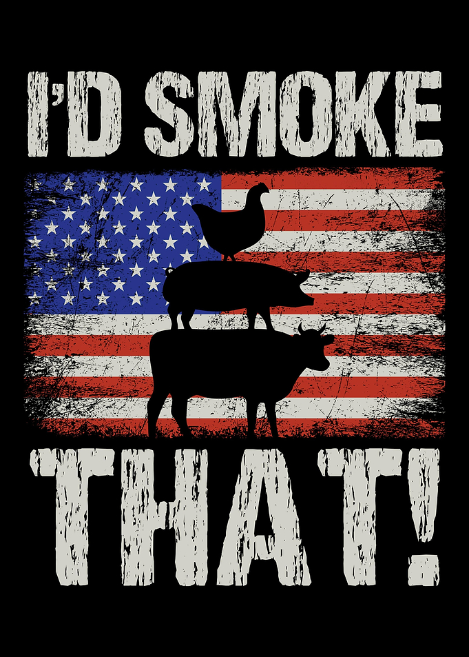 Patriotic BBQ Smoker Meat
