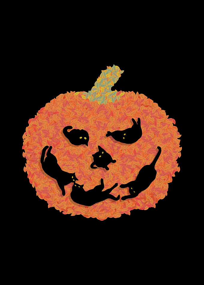 Halloween Pumpkin Cat