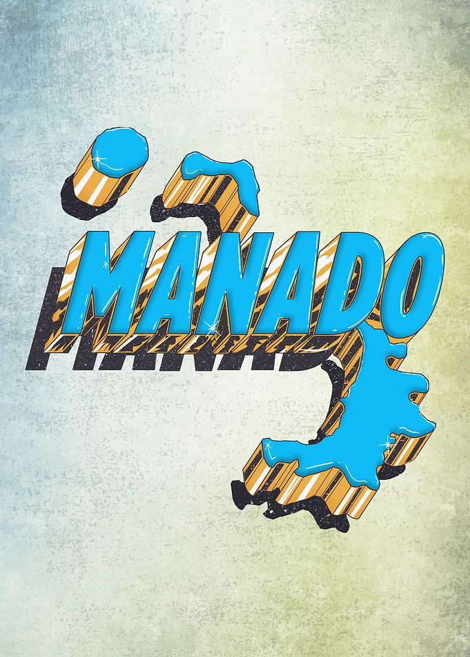 Manado Indonesia Retro Art
