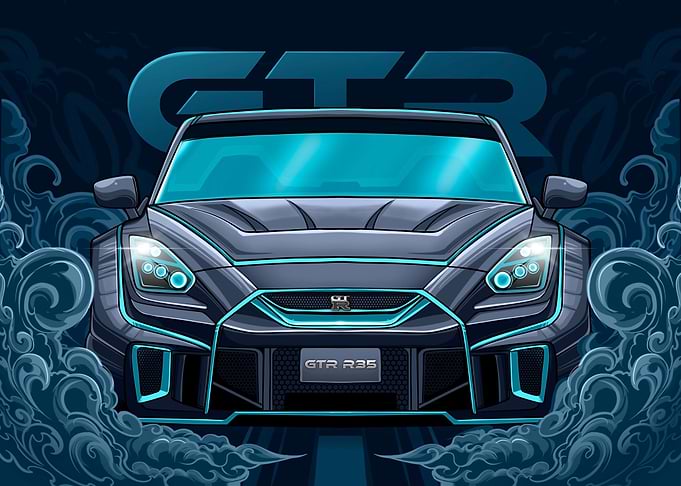 Nissan GTR R35 blue