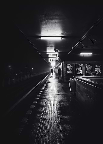 Night Train Await BnW