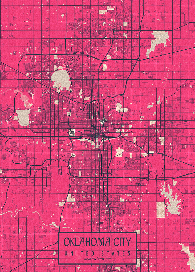 Oklahoma City Map Blossom