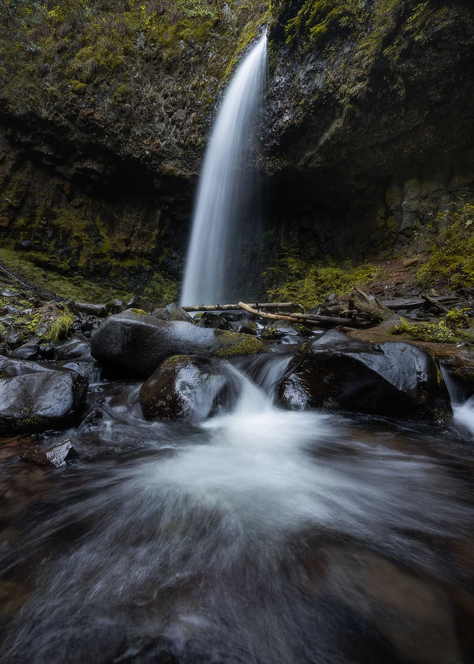 Majestic waterfall nature