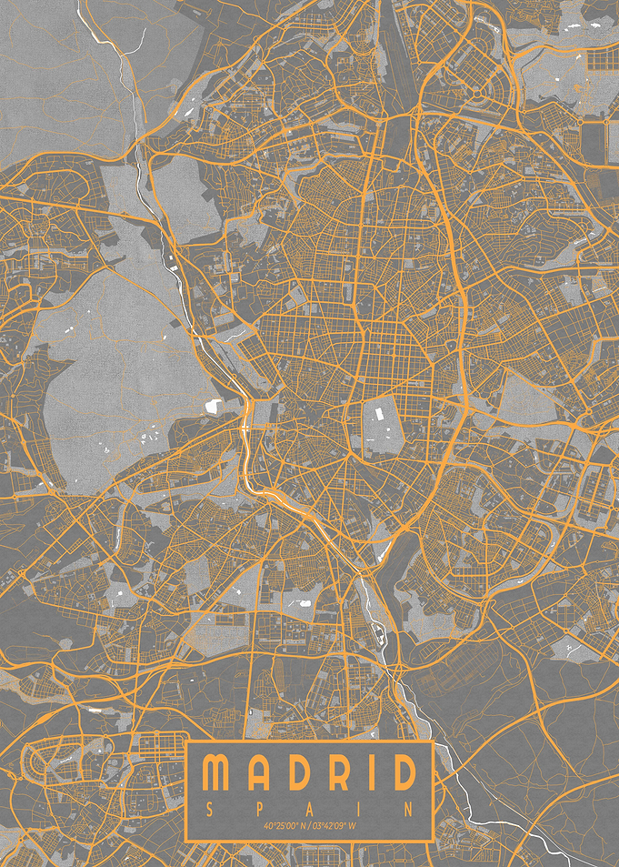 Madrid City Map Bauhaus