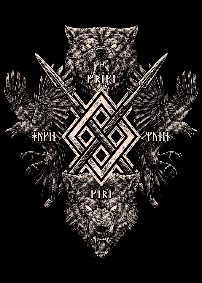 Wolf Raven Odin Viking