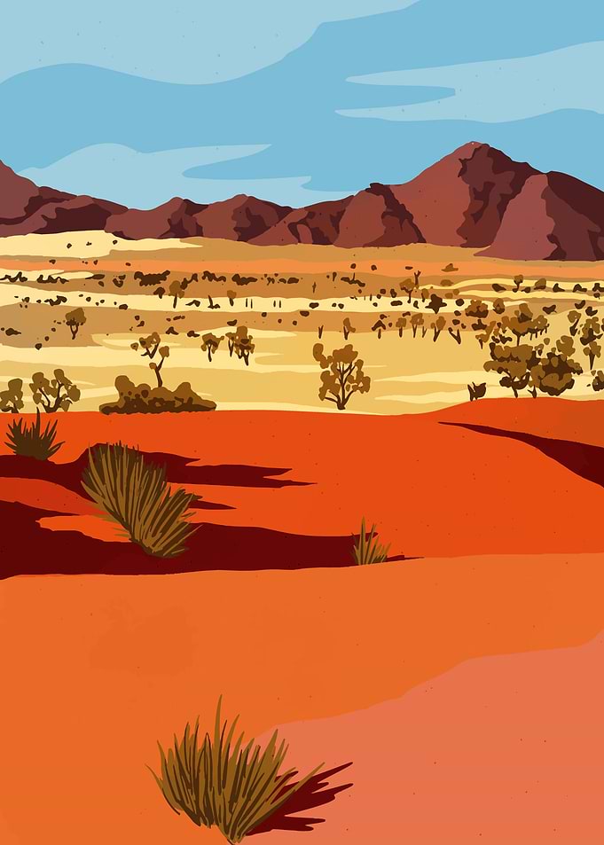 Mountains in Desert Nature
