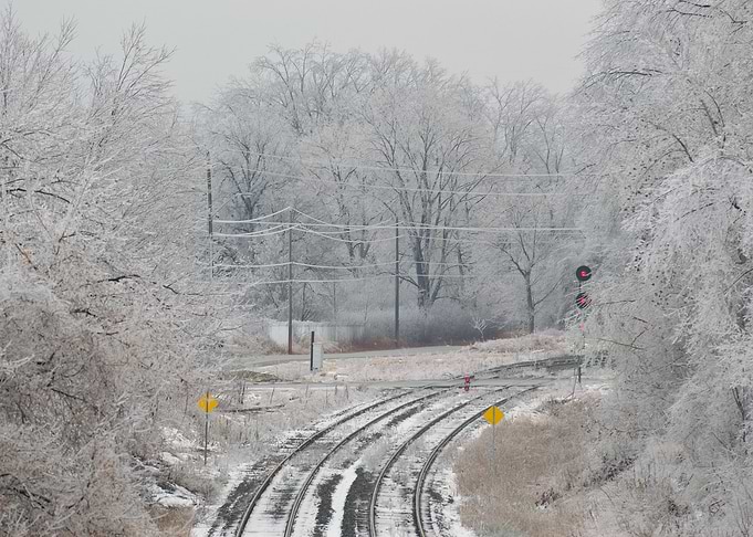 Rail tracks after a Storm