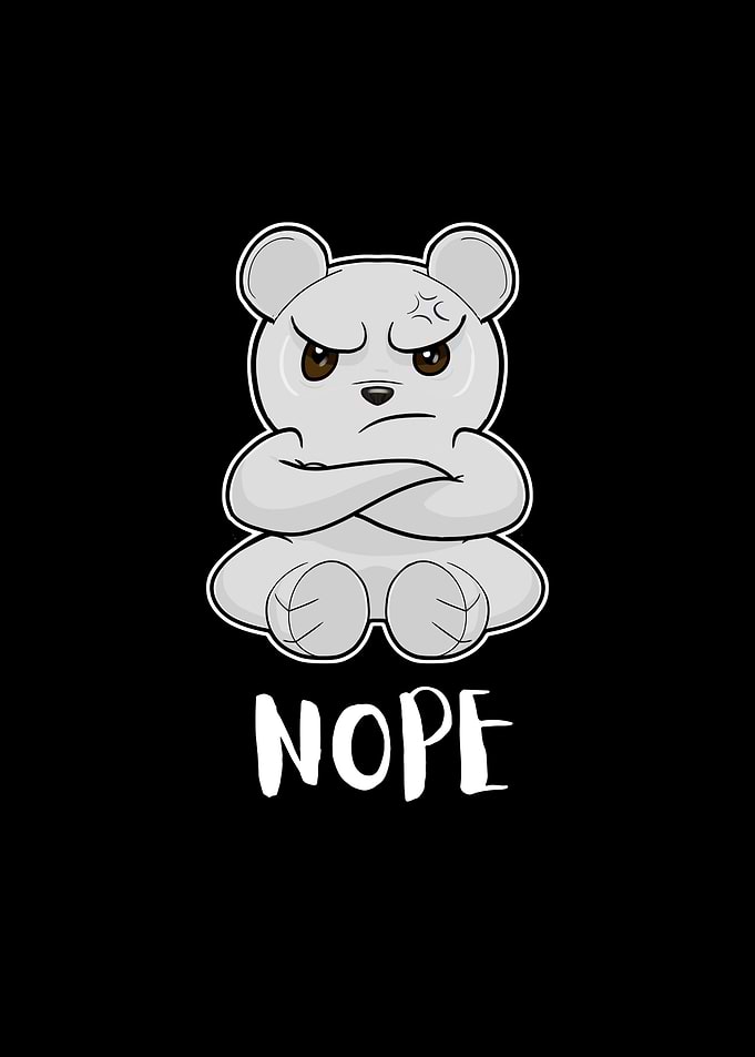 Nope Funny Lazy Polar Bear