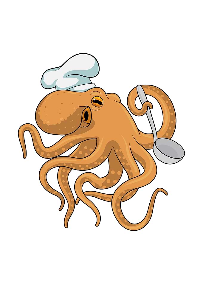 Octopus Cook Chef hat