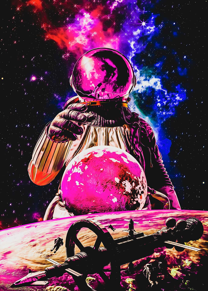 Neon Space Astronaut