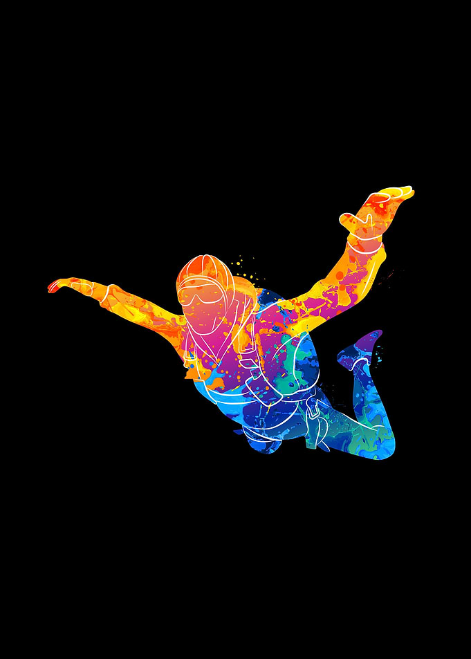 Abstract skydiver