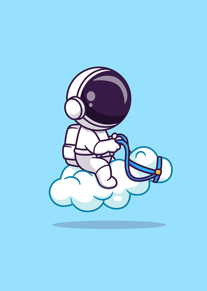 astronaut riding cloud