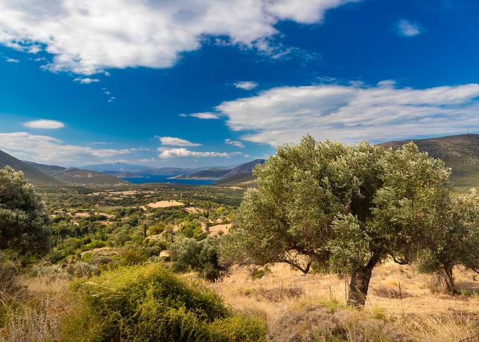 Travel to a Greek island