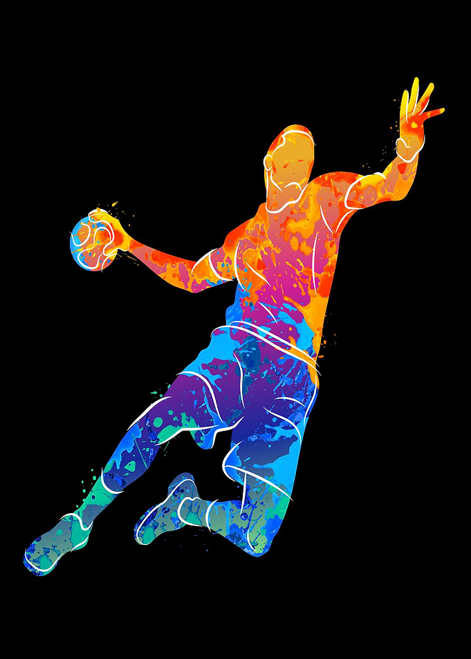 handball player jumping