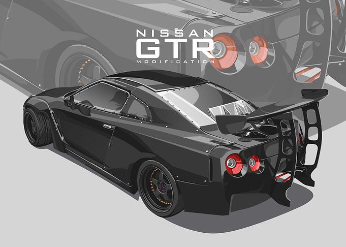 nissan gtr black