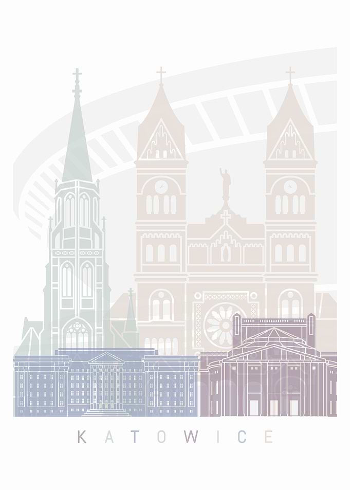 KATOWICE SKYLINE POSTER