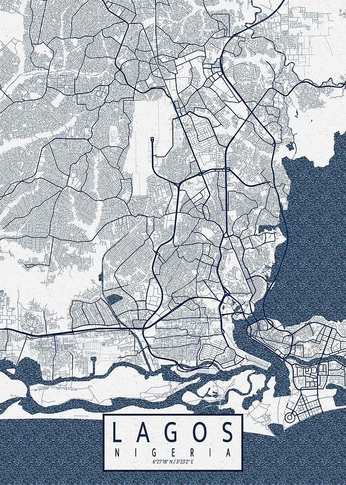 Lagos City Map Coastal
