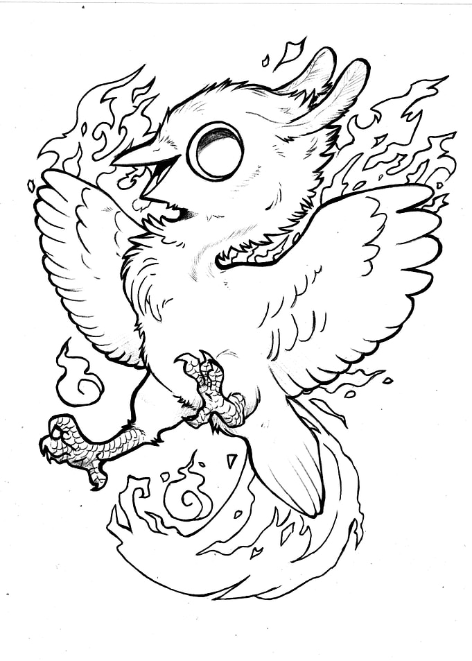 Phoenix Chibi BW